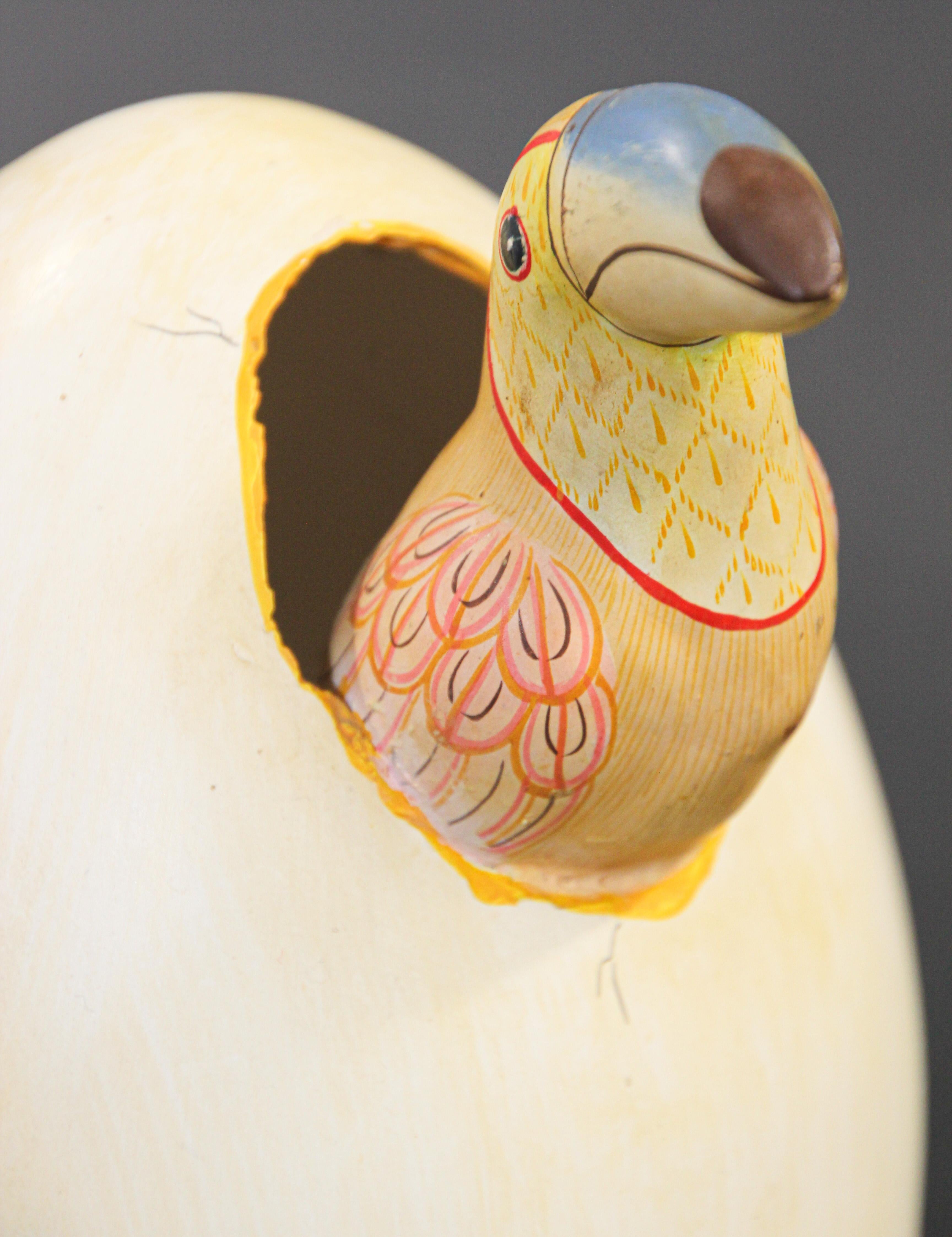 Ceramic Art Sculpture Toucans in Egg Hatching Mexico 2