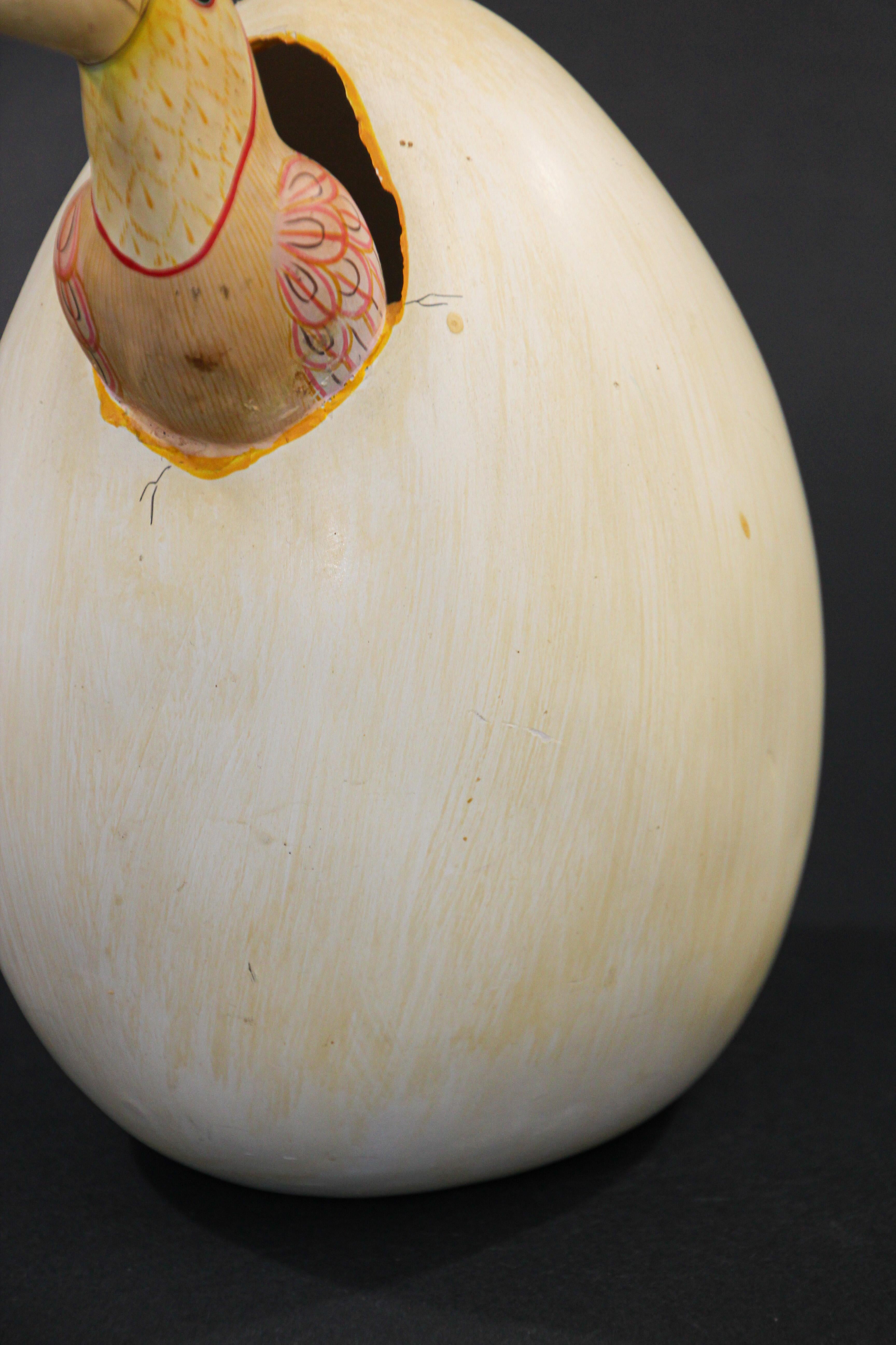 Folk Art Ceramic Art Sculpture Toucans in Egg Hatching Mexico