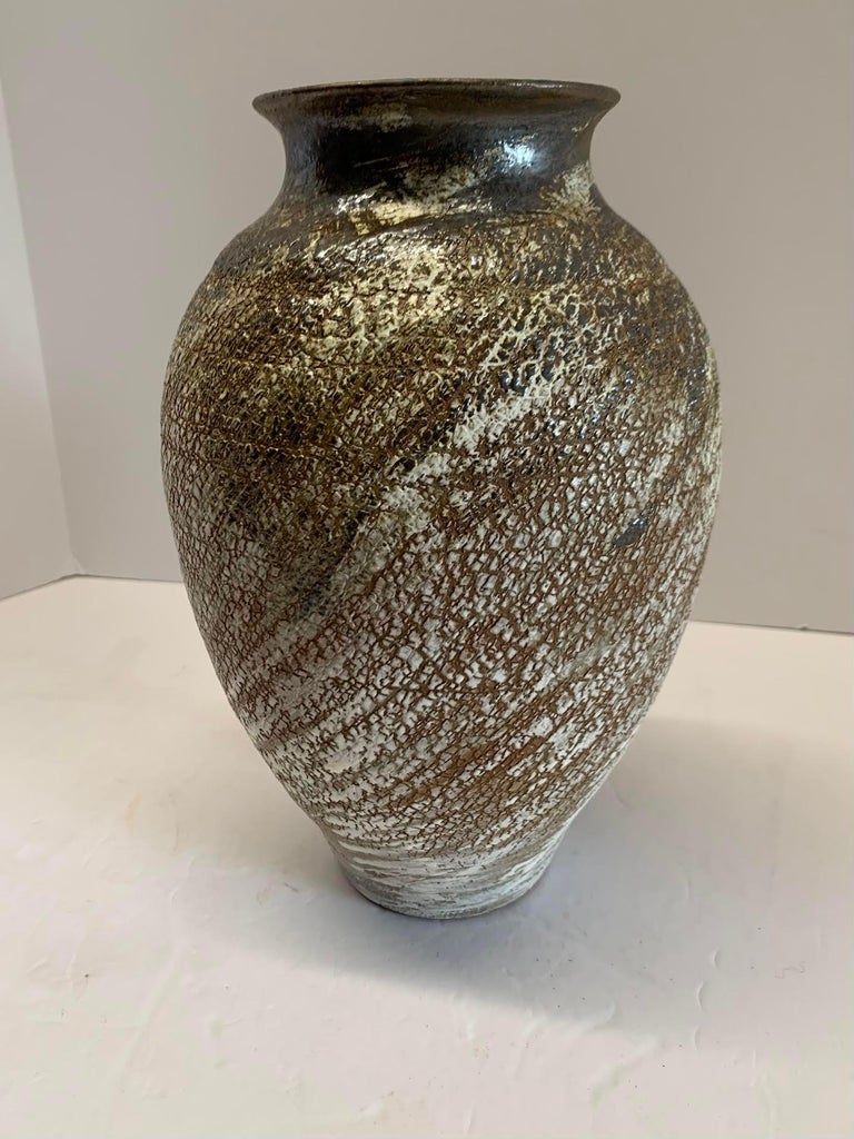Ceramic Artist Peter Speliopoulos Stoneware Vase In New Condition For Sale In New York, NY