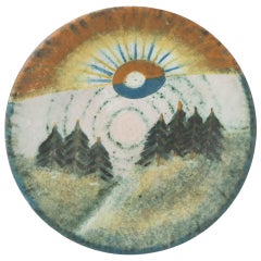 Ceramic Artwork Decorative Plate by Agoston Simo, 1970s