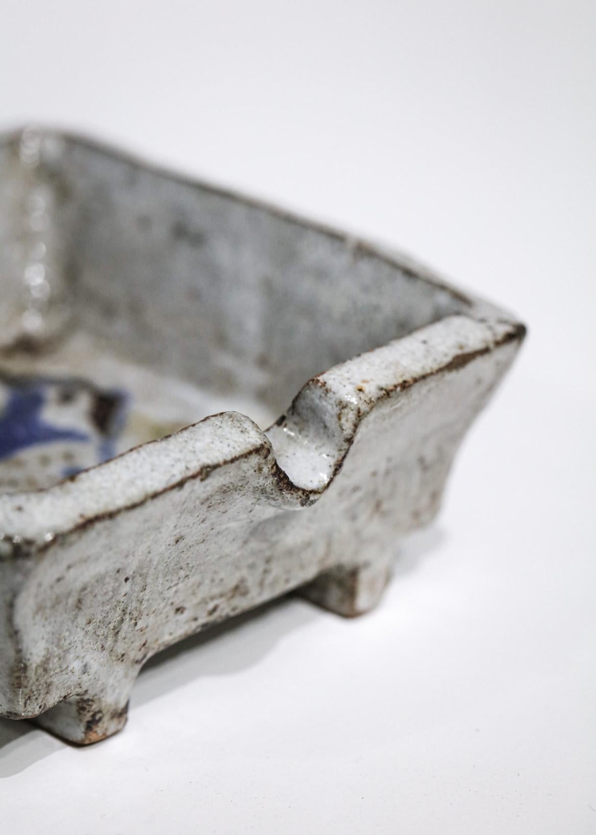Ceramic Ashtray French Jean Derval Bird 50's Vintage F285 In Good Condition For Sale In Ternay, Auvergne-Rhône-Alpes