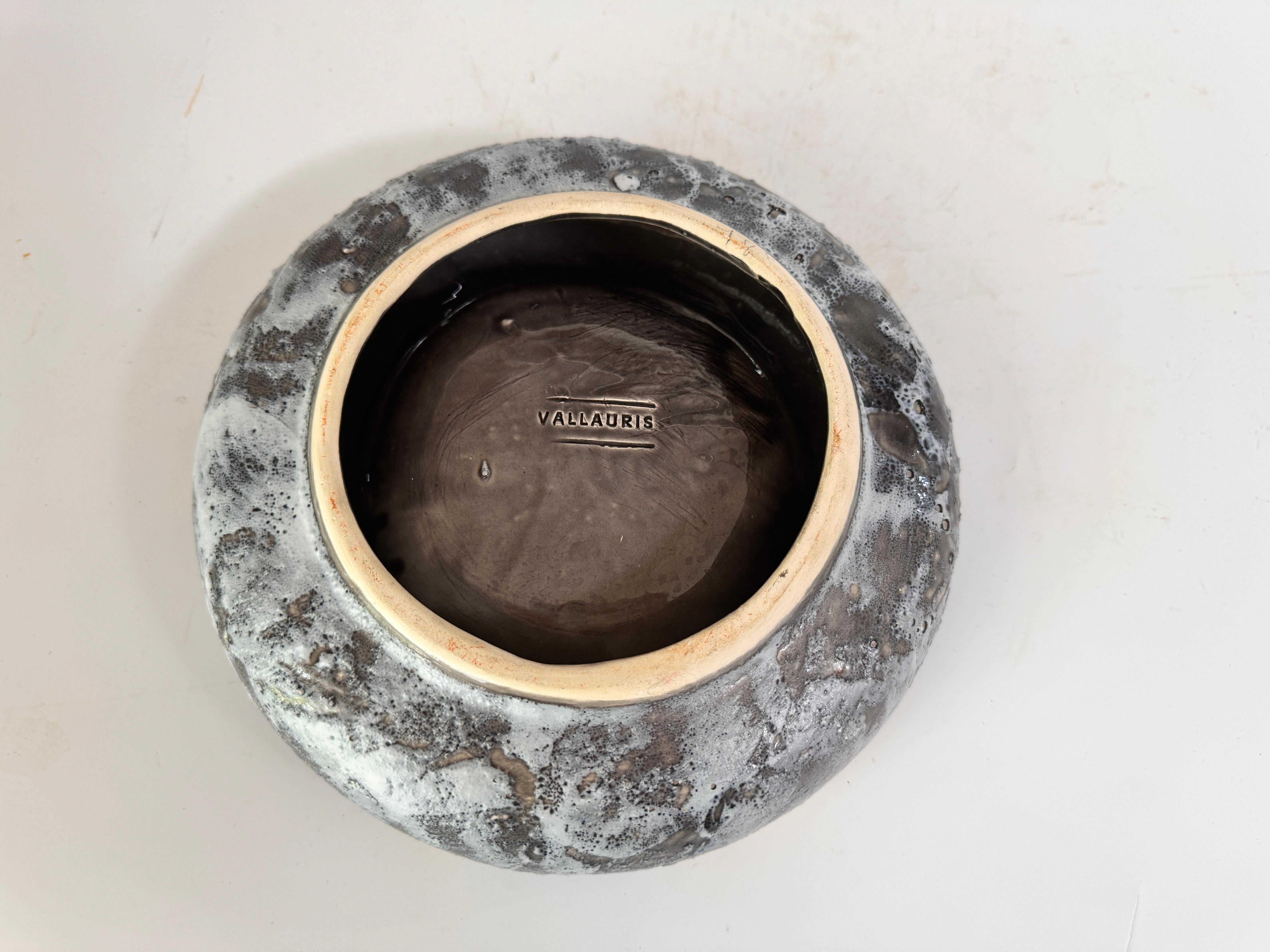 Ceramic Ashtray from France 1960 Multicolor Color, Rond Shape Grey and Orange For Sale 2