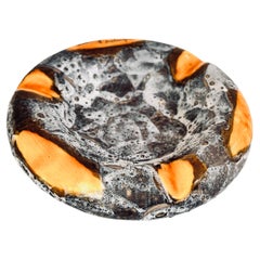 Ceramic Ashtray from France 1960 Multicolor Color, Rond Shape Grey and Orange