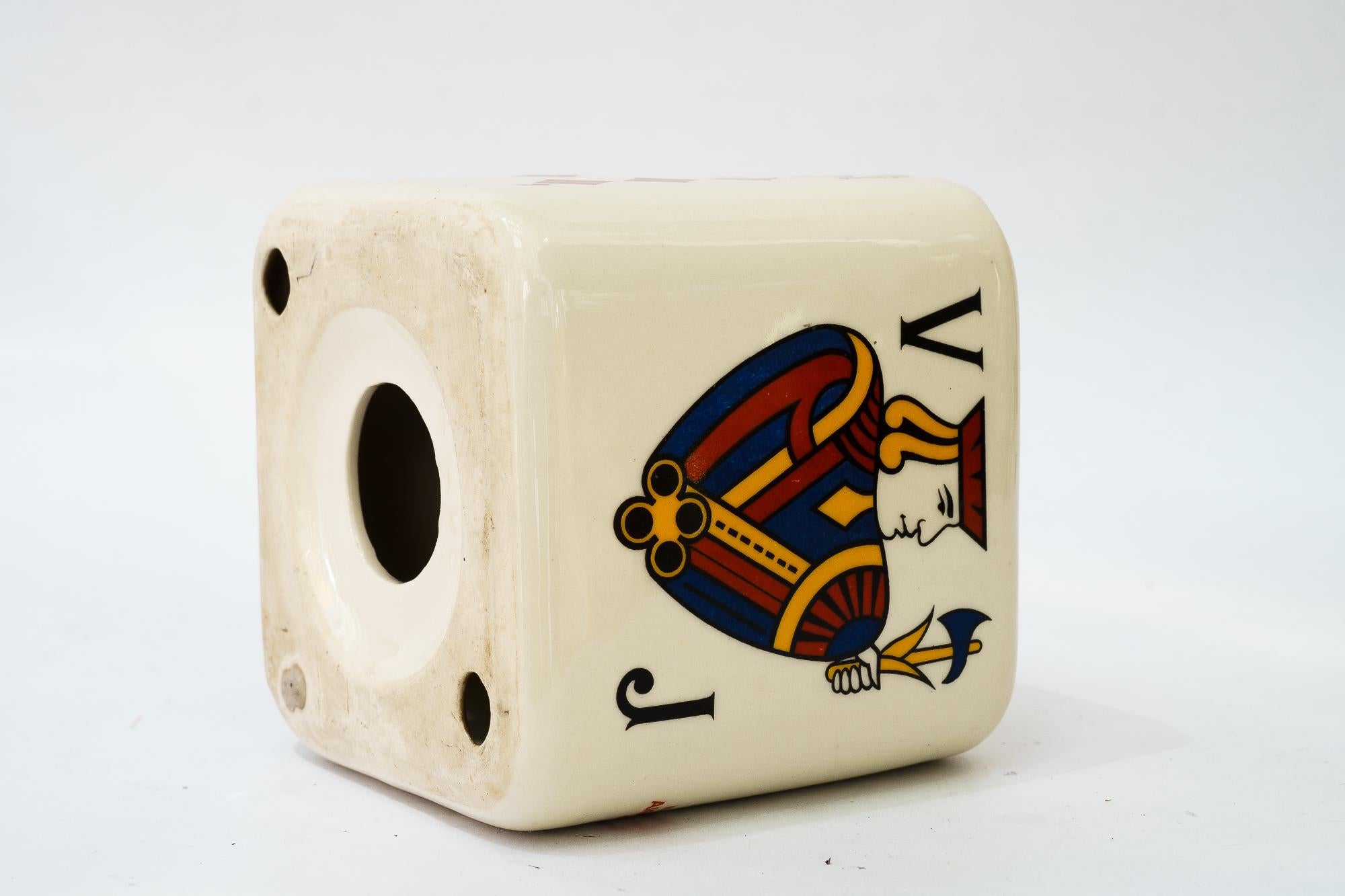 Posacenere in ceramica con carta da gioco motivs france 1960 circa in vendita 1