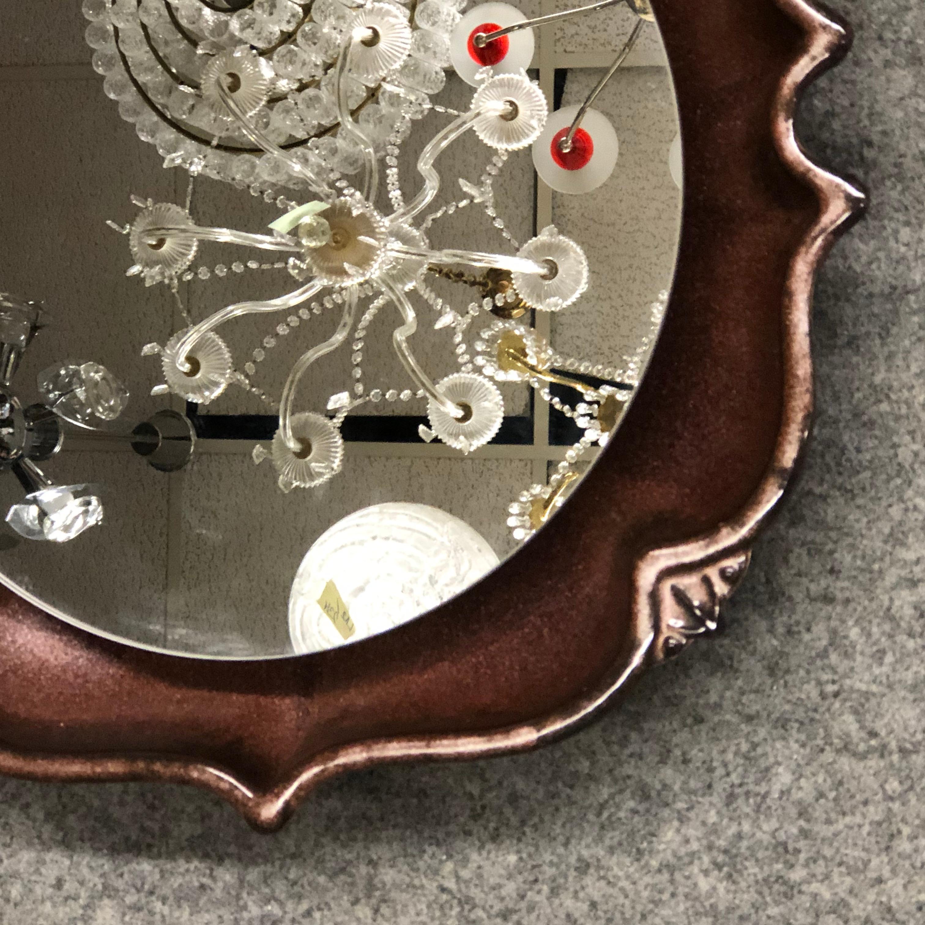Miroir mural rétroéclairé en céramique de Pan Leuchten dans le style de la lave grasse, Allemagne, années 1970 Bon état - En vente à Nuernberg, DE