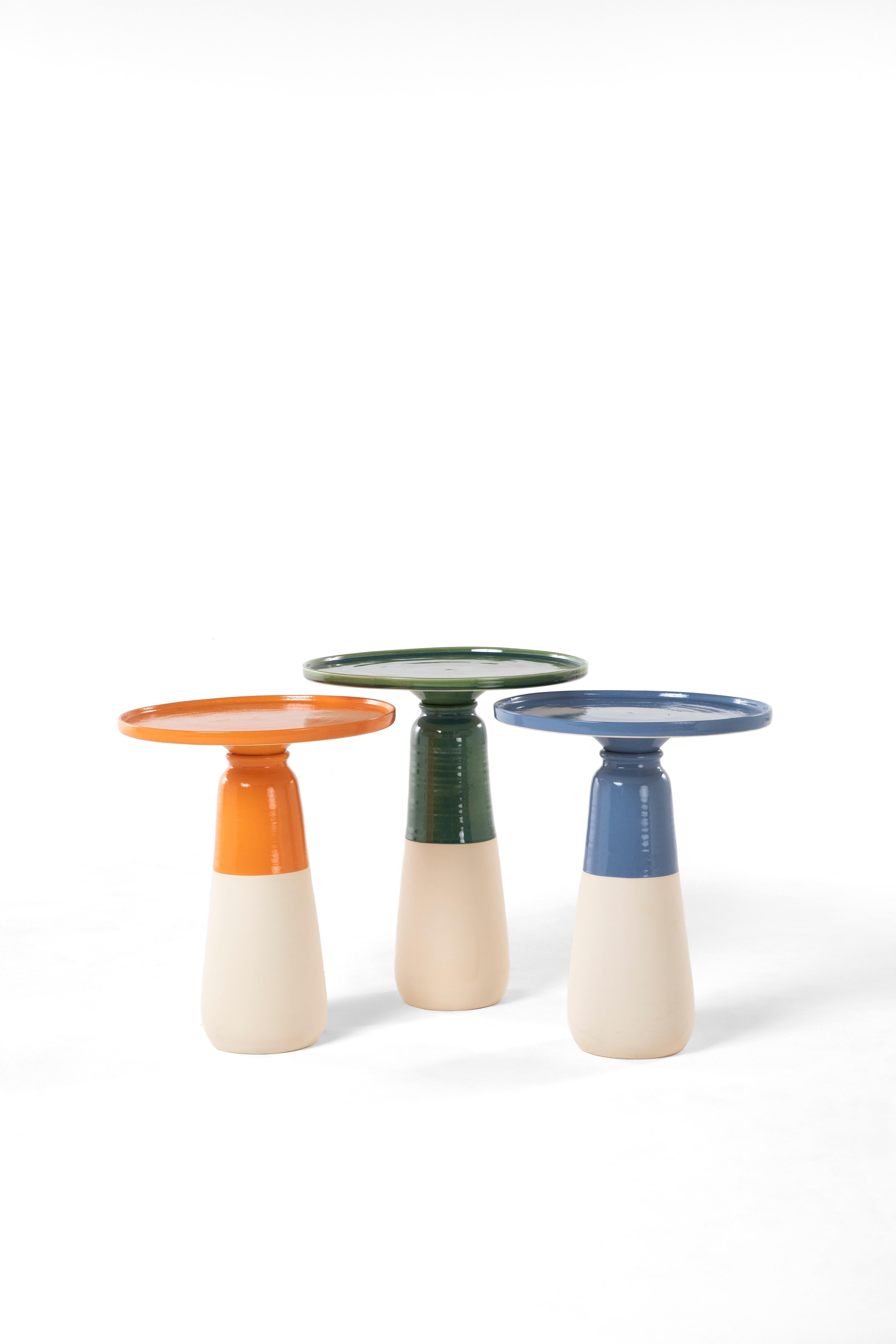 Table balustre en céramique par Bruno de Carvalho - Le grès rencontre le minimalisme rococo en vente 5