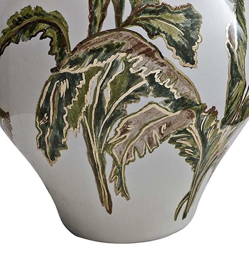 Italian Ceramic Banana Leaf Vase by Ceccarelli