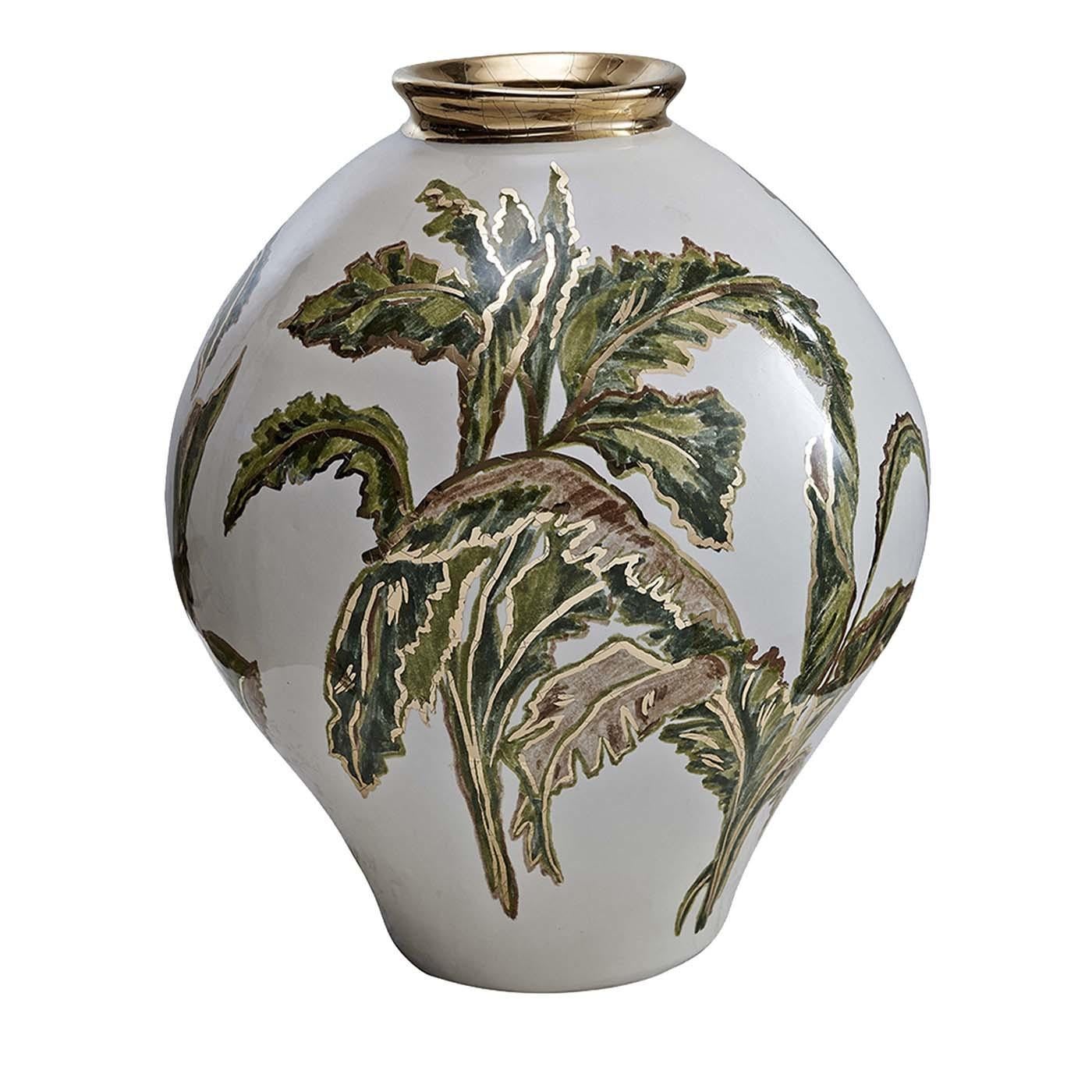 Ceramic Banana Leaf Vase by Ceccarelli In New Condition In Milan, IT