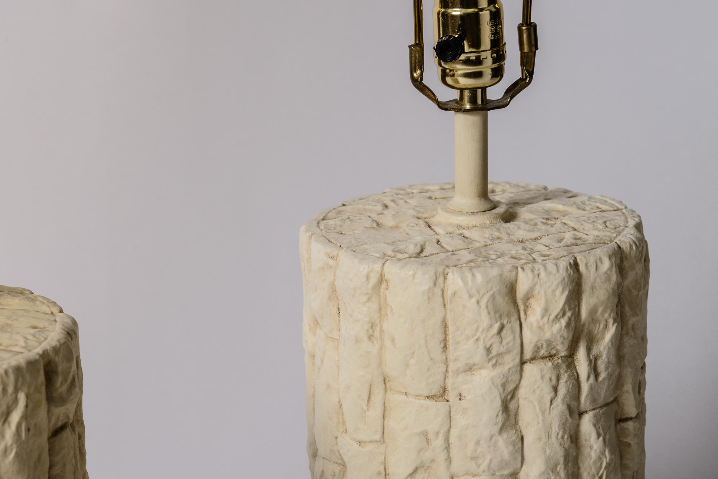 American Ceramic Bark Table Lamps For Sale