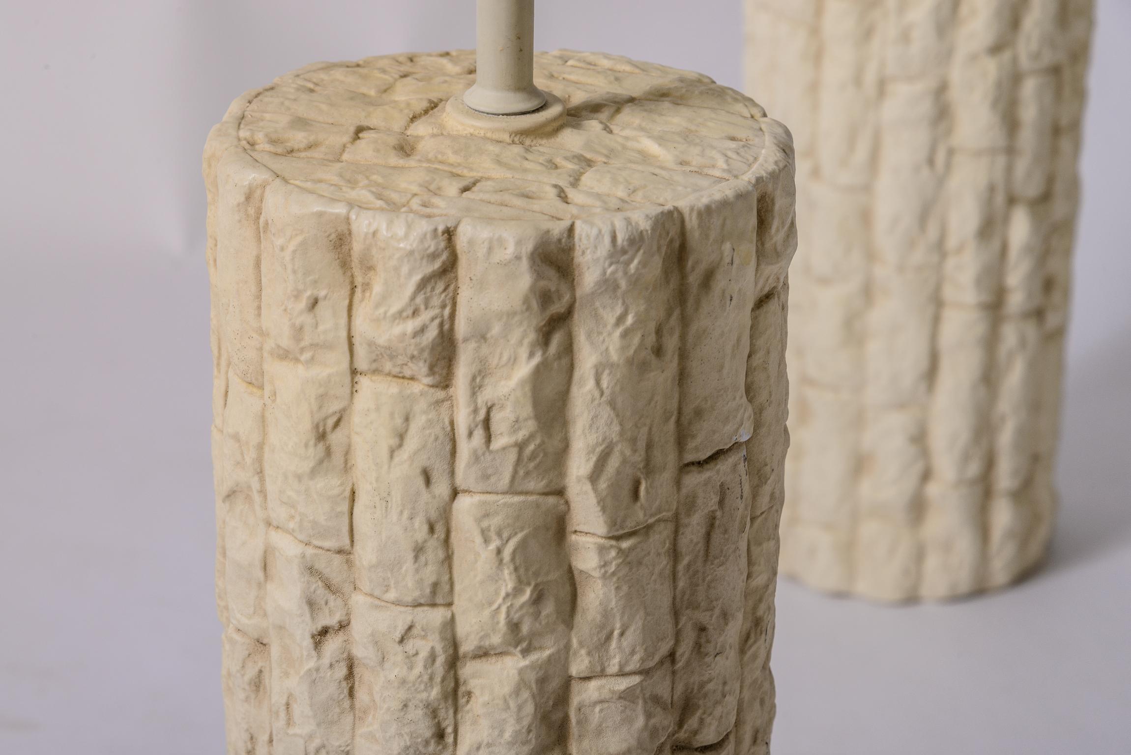 Ceramic Bark Table Lamps In Good Condition For Sale In West Palm Beach, FL