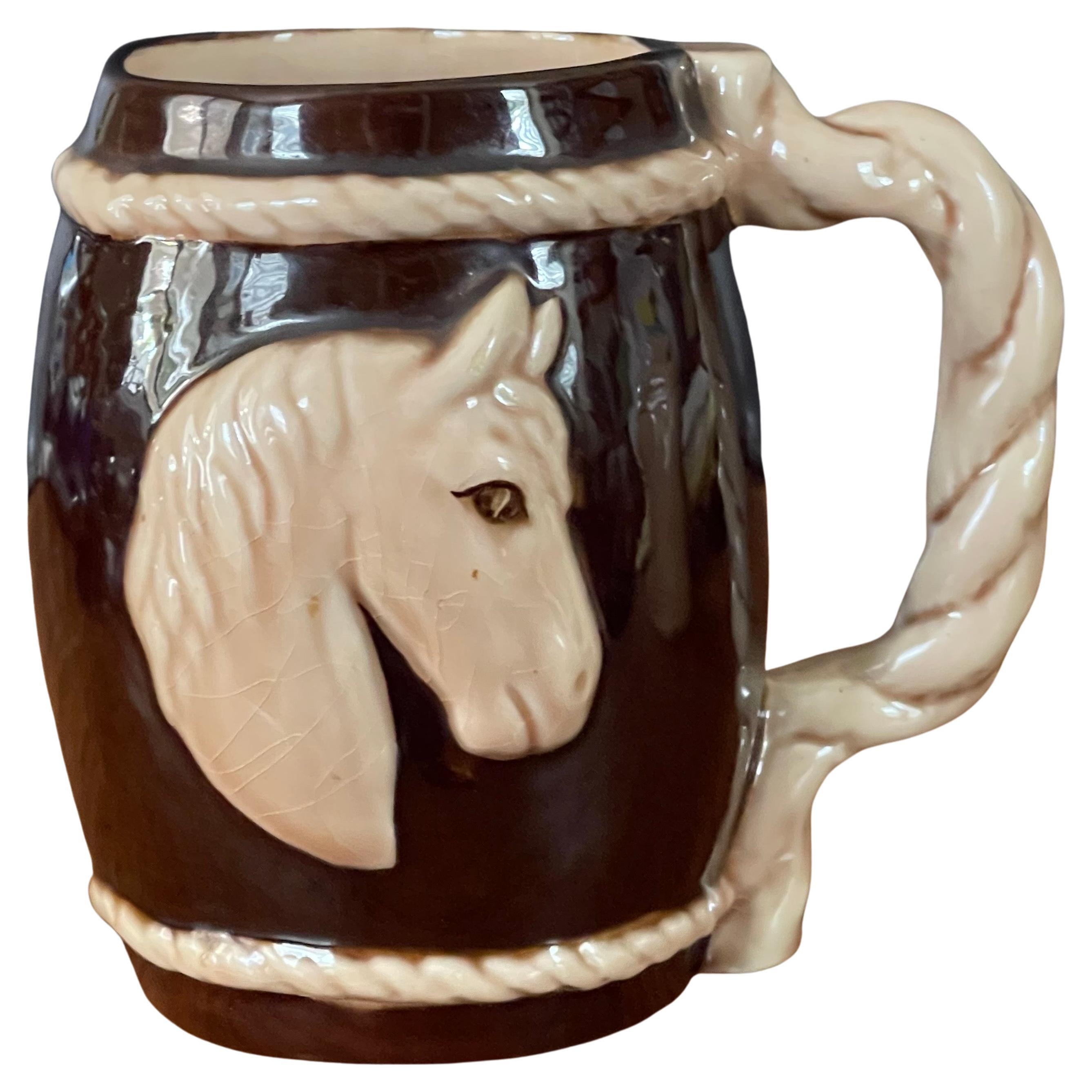 Ceramic Barware Horse Mug by Dorothy Kindell For Sale 1