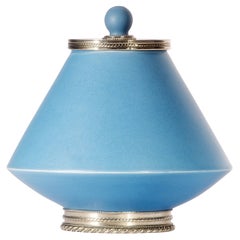 Ceramic Base by Estudio Guerrero Made with Glazed Ceramic and White Metal Ceramic Base by Estudio Guerrero Made with Glazed Ceramic and White Metal