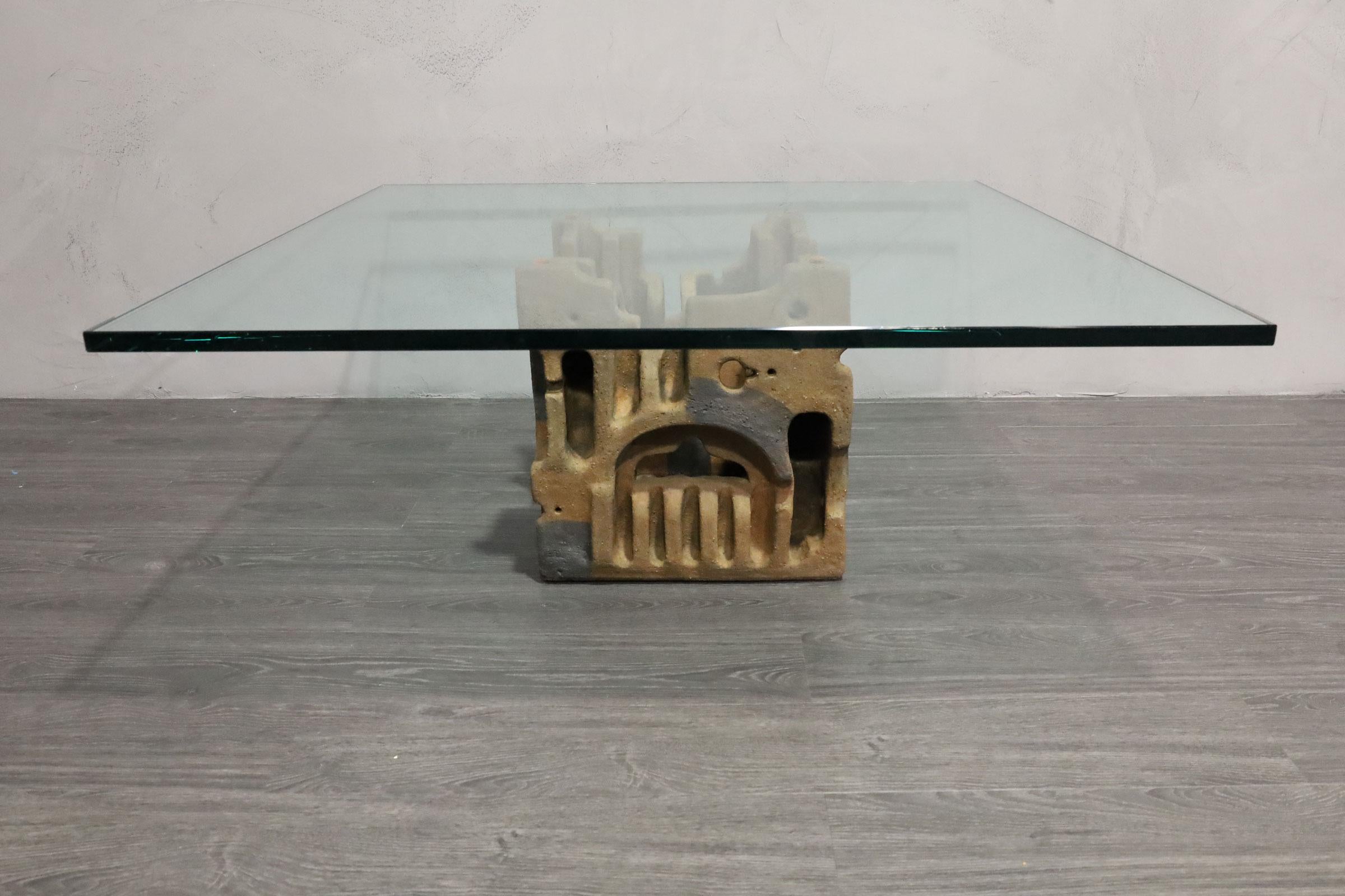 Ceramic Base Cocktail Table by George Greenamyer for Vladimir Kagan In Good Condition For Sale In Dallas, TX