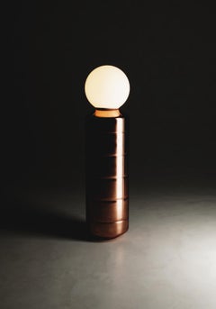 Lampadaire Spot Base Céramique Cuivre Moderne Artisanal