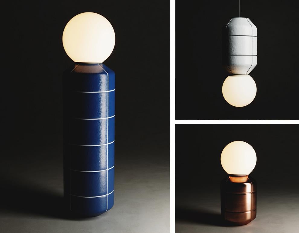 XXIe siècle et contemporain Lampadaire Spot en céramique Greene & Greene Modern Handcrafted en vente