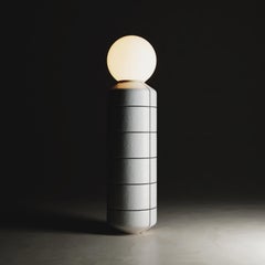 Ceramic Base Spot Floor Lamp White with black Modern Handcrafted