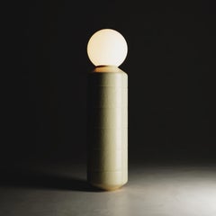 Ceramic Base Spot Floor Lamp Yellow Modern Handcrafted