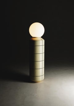 Ceramic Base Spot Floor Lamp Yellow with black Modern Handcrafted