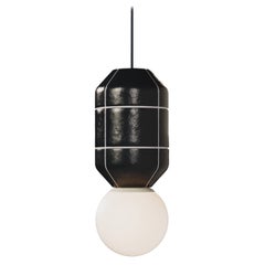 Lampe pendante Spot à base de céramique Noir Moderne Artisanal