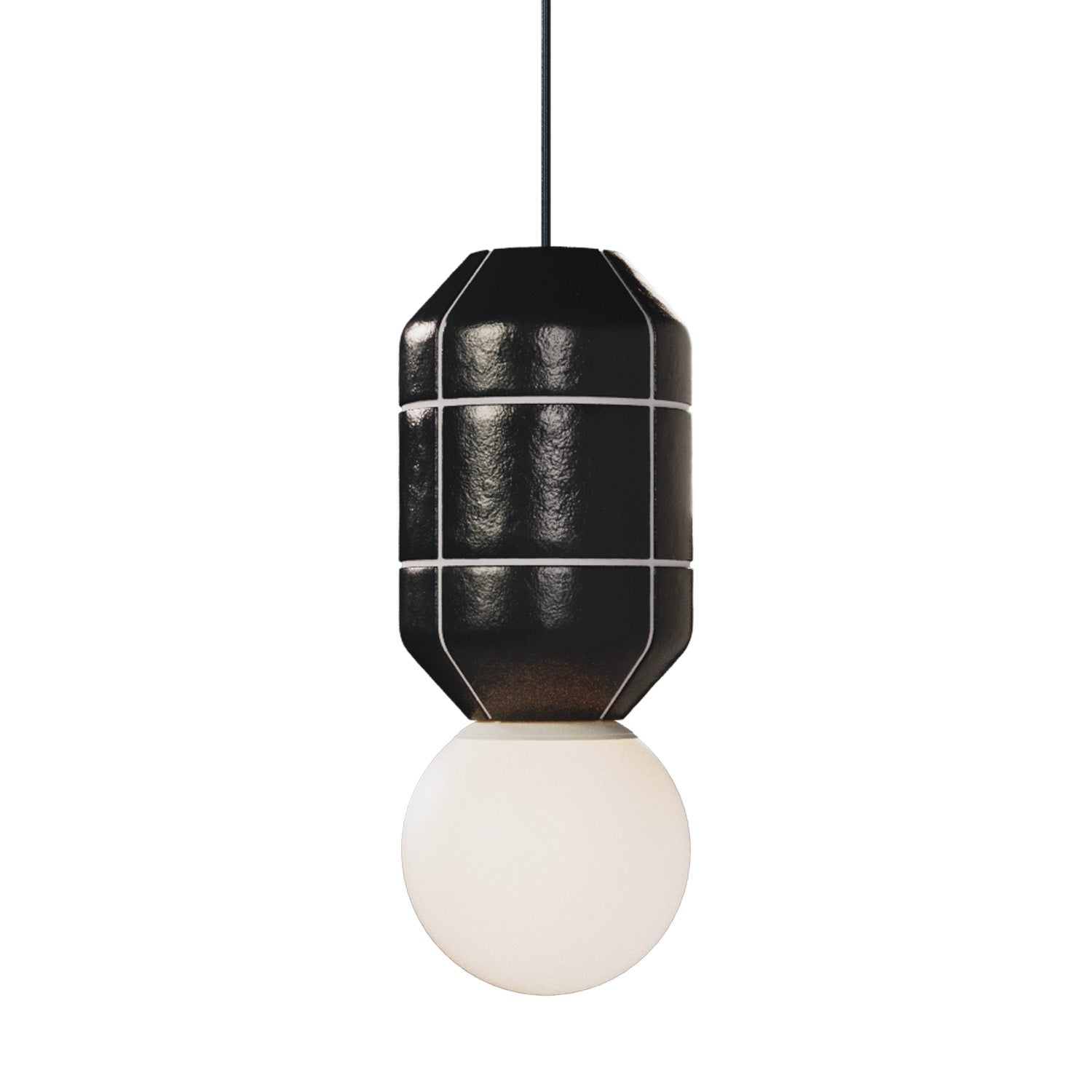 Base de Cerámica Lámpara Colgante Negro Moderno Hecho a Mano en venta