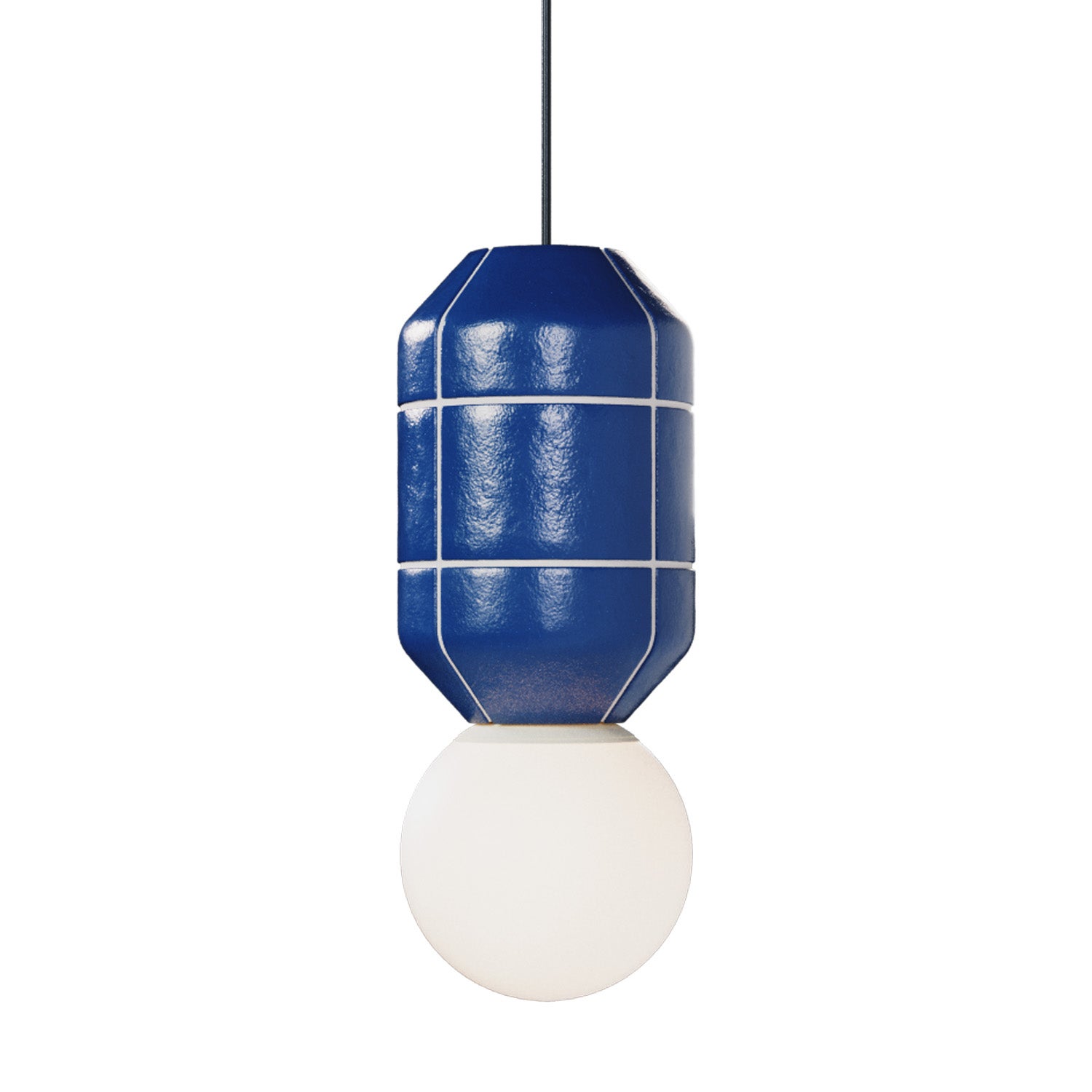 Keramische Basis Spot Pendelleuchte Blau Modern Handgefertigt im Angebot