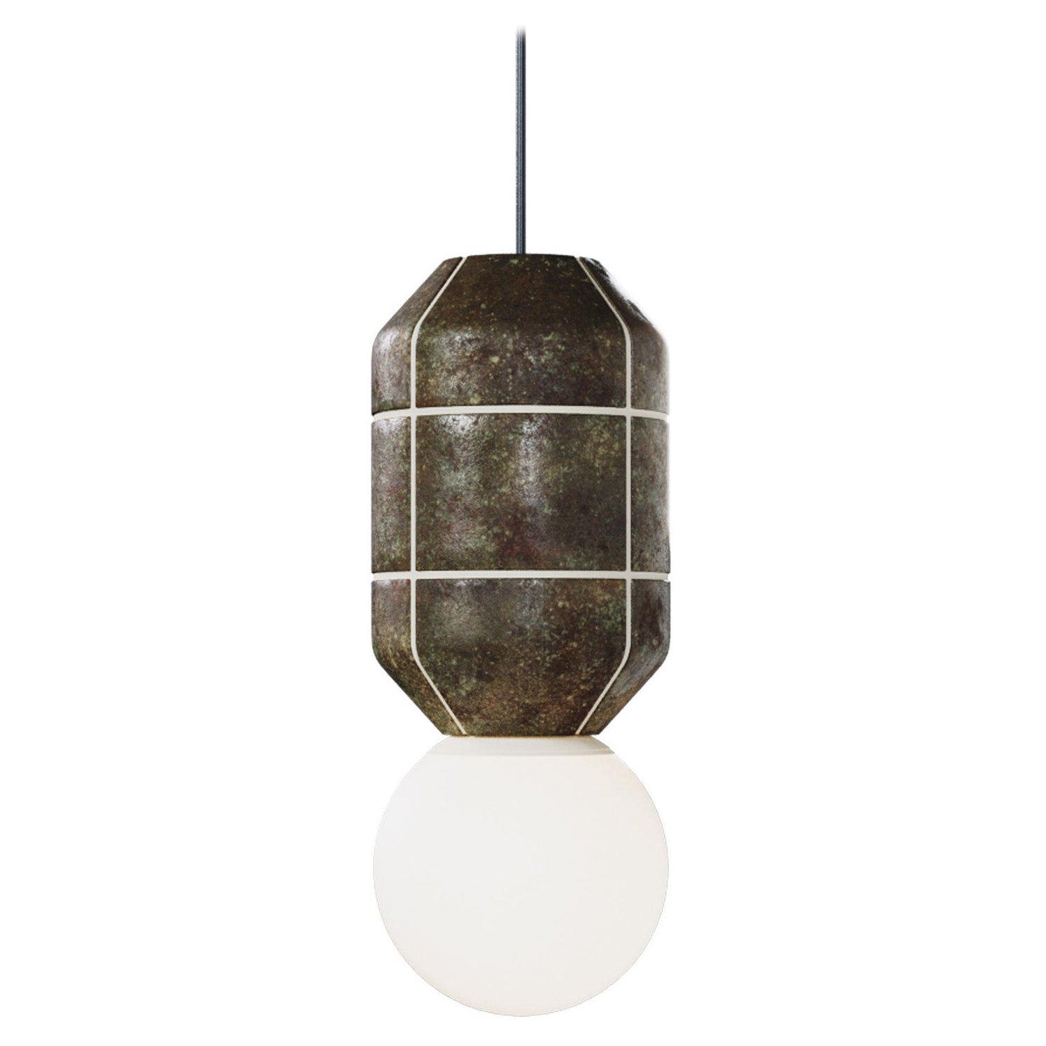 Base en céramique Lampe pendante Spot Crocodile Brown Modern Handcrafted en vente