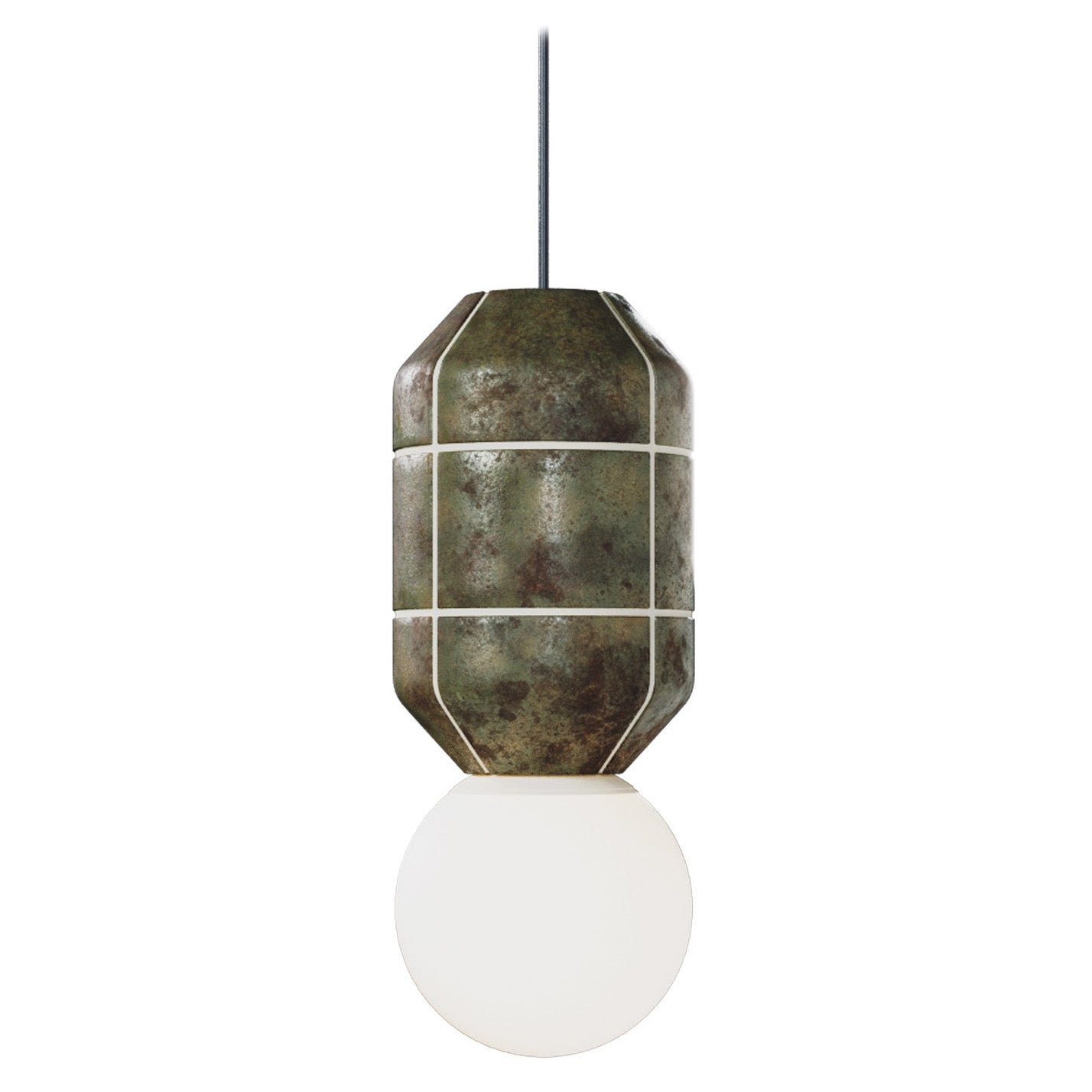Base en céramique Lampe à suspension Spot Crocodile Greene & Greene Modern Handcrafted