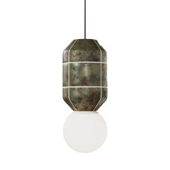 Ceramic Base Spot Pendant Lamp Crocodile Green Modern Handcrafted