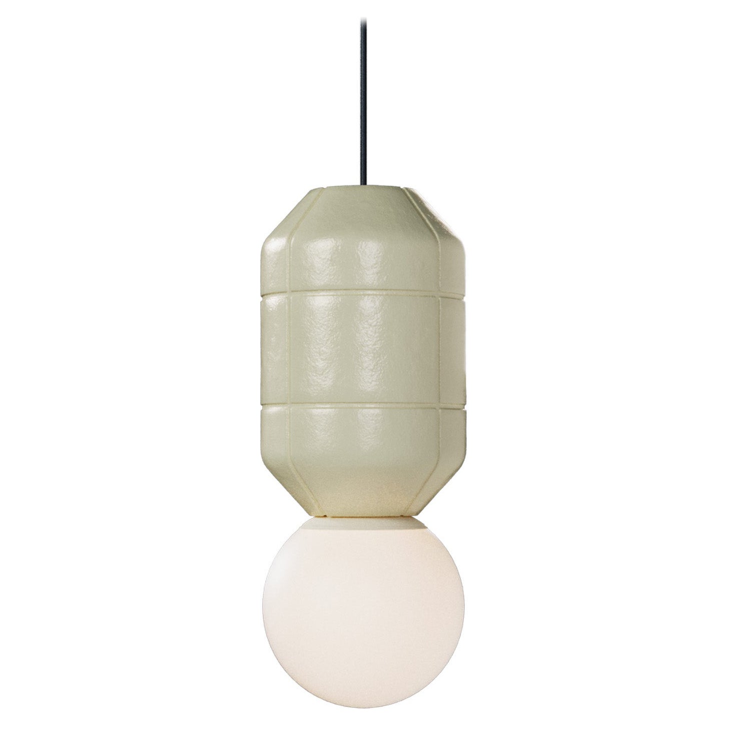 Lampe pendante Spot à base de céramique Jaune Moderne Artisanale en vente