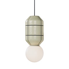 Ceramic Base Spot Pendant Lamp Yellow with black Modern Handcrafted