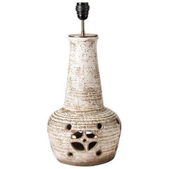 Ceramic Base Table Lamp by Pottery Accolay French 1970 Handmade