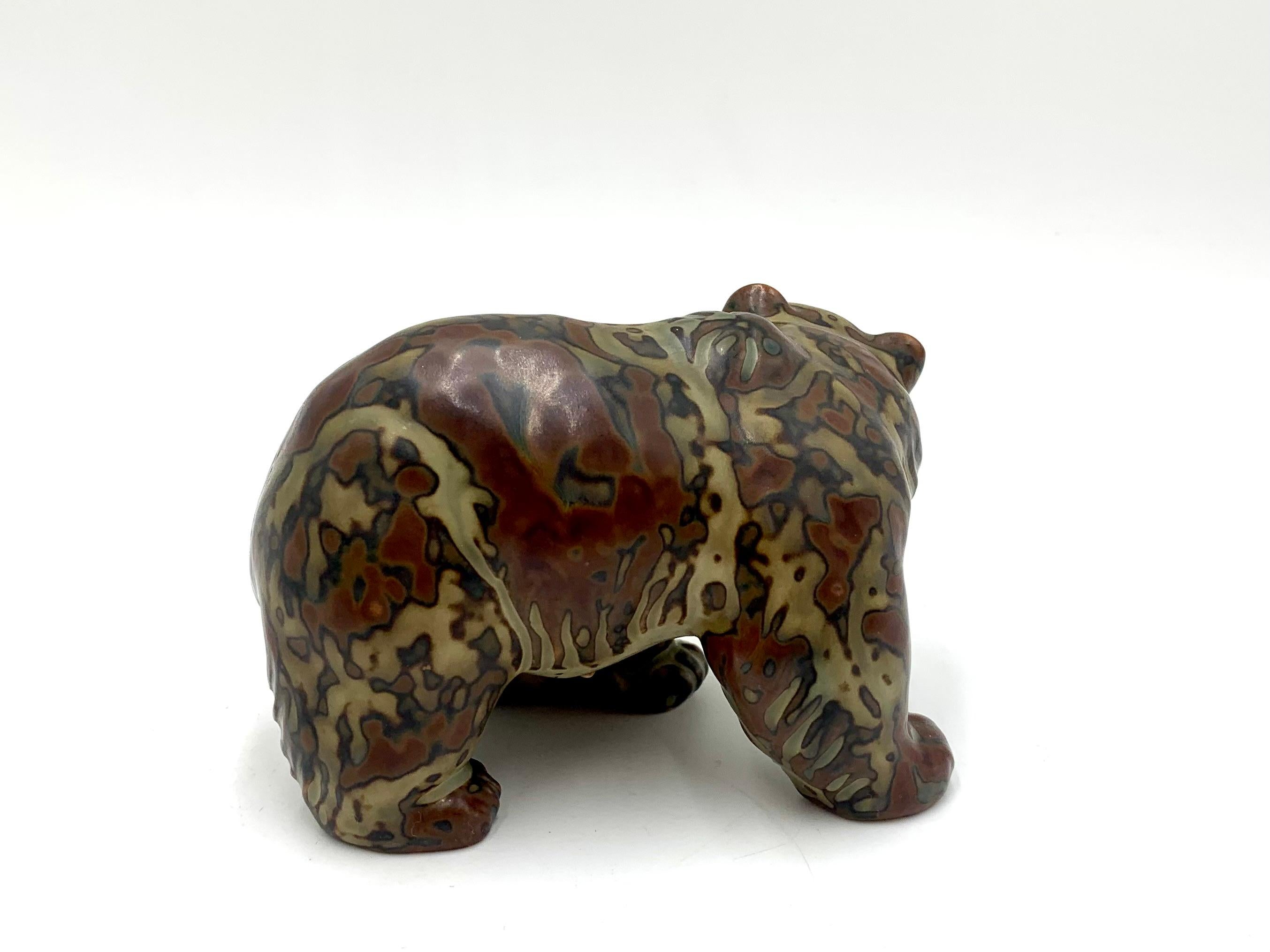 Mid-Century Modern Ceramic Bear Figurine by Knud Khyn, Royal Copenhagen, 1950s