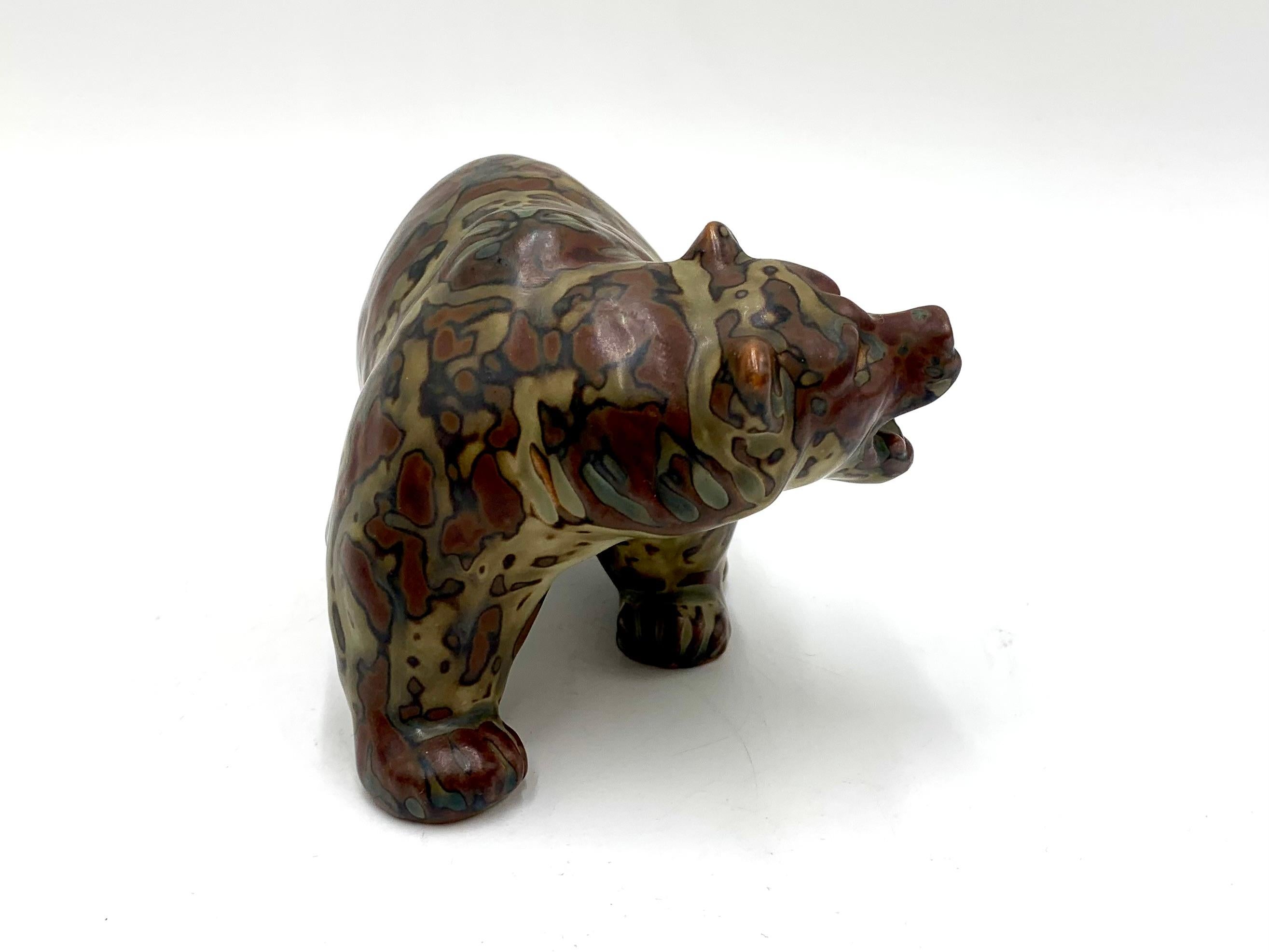Danish Ceramic Bear Figurine by Knud Khyn, Royal Copenhagen, 1950s