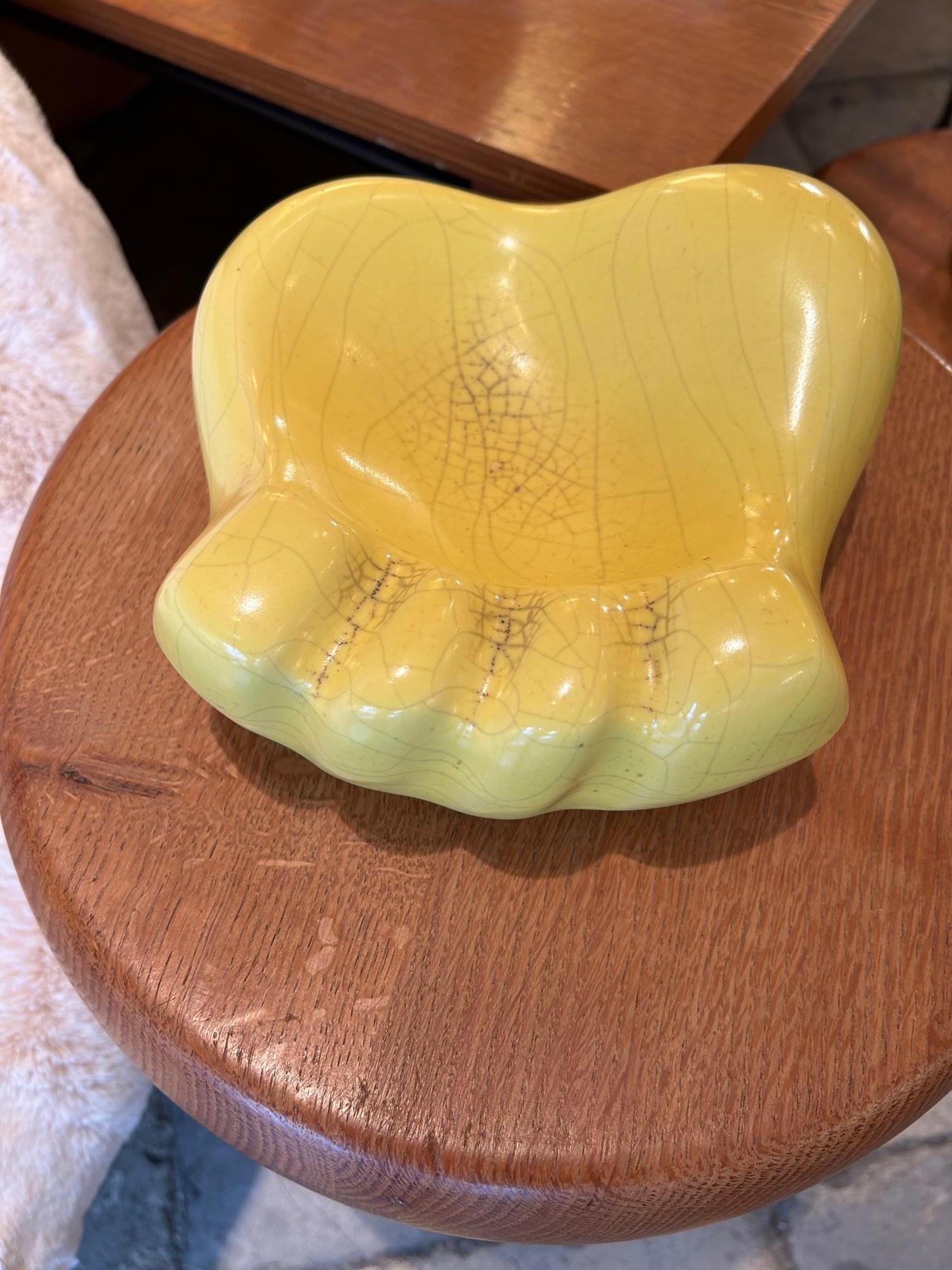 Yellow bear paw by Georges Jouve, signed, 1960's