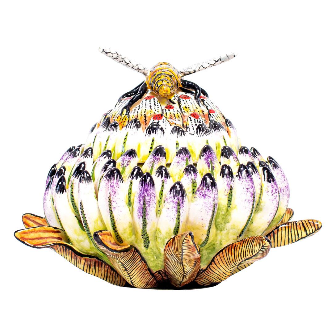 South African Ceramic Bee Jewelry Box  , hand made in South Africa
