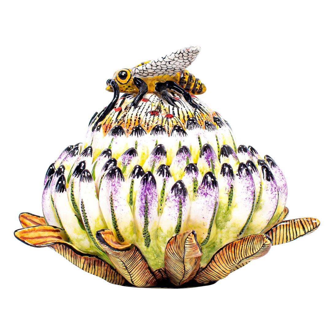 Hand-Painted Ceramic Bee Jewelry Box  , hand made in South Africa