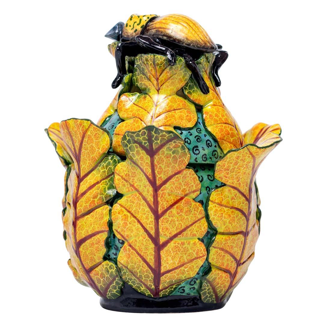 South African Ceramic Beet Plant Jewelry Box  , hand made in South Africa