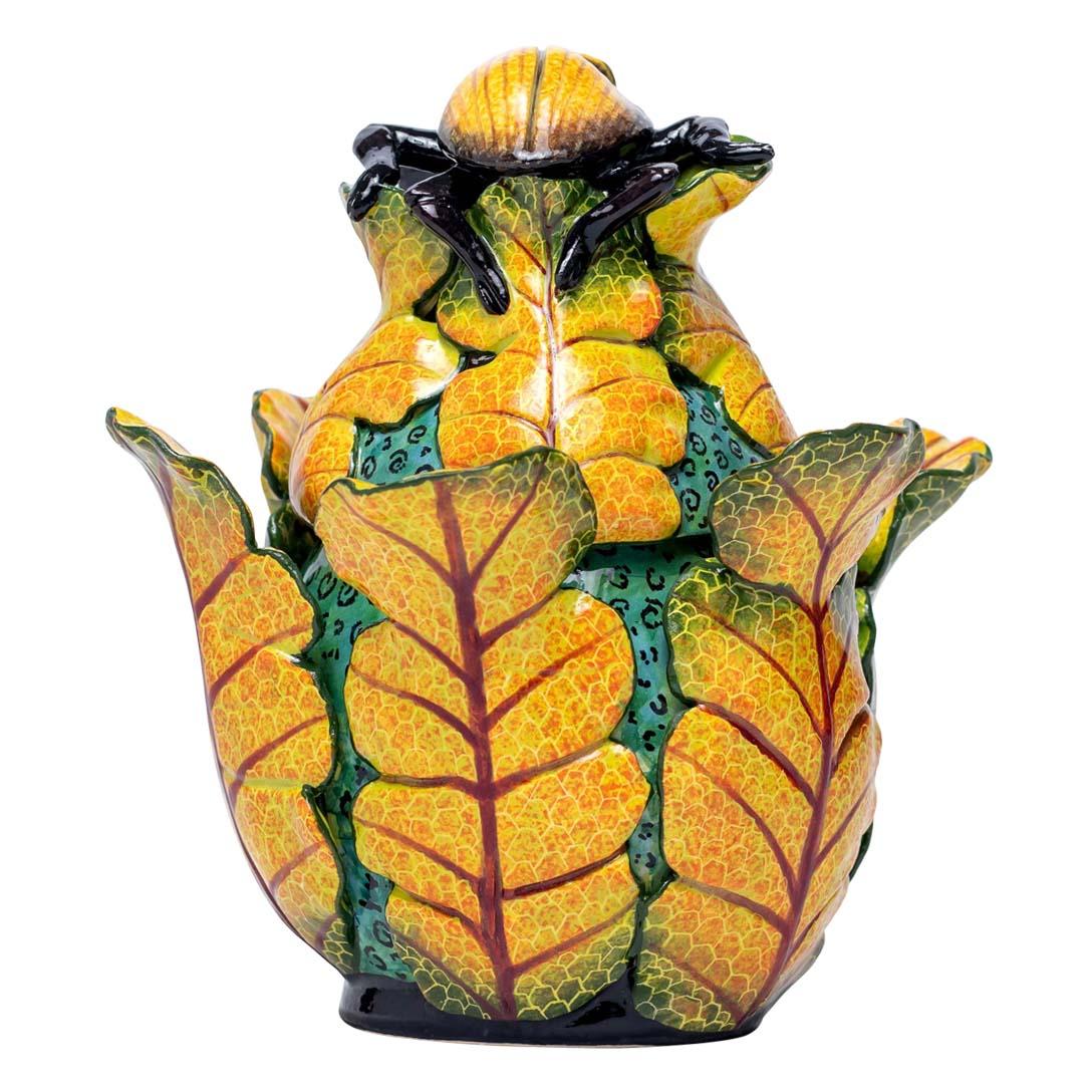 Hand-Painted Ceramic Beet Plant Jewelry Box  , hand made in South Africa