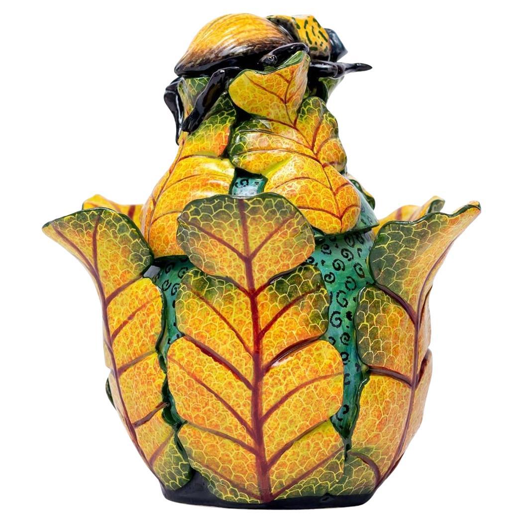 Ceramic Beet Plant Jewelry Box  , hand made in South Africa