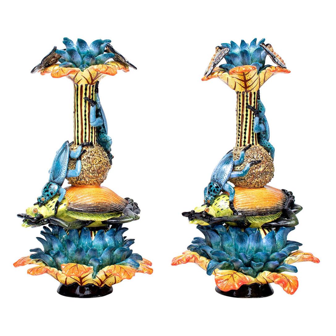 Moderno Portacandele scarabeo in ceramica  , realizzato a mano in Sudafrica in vendita