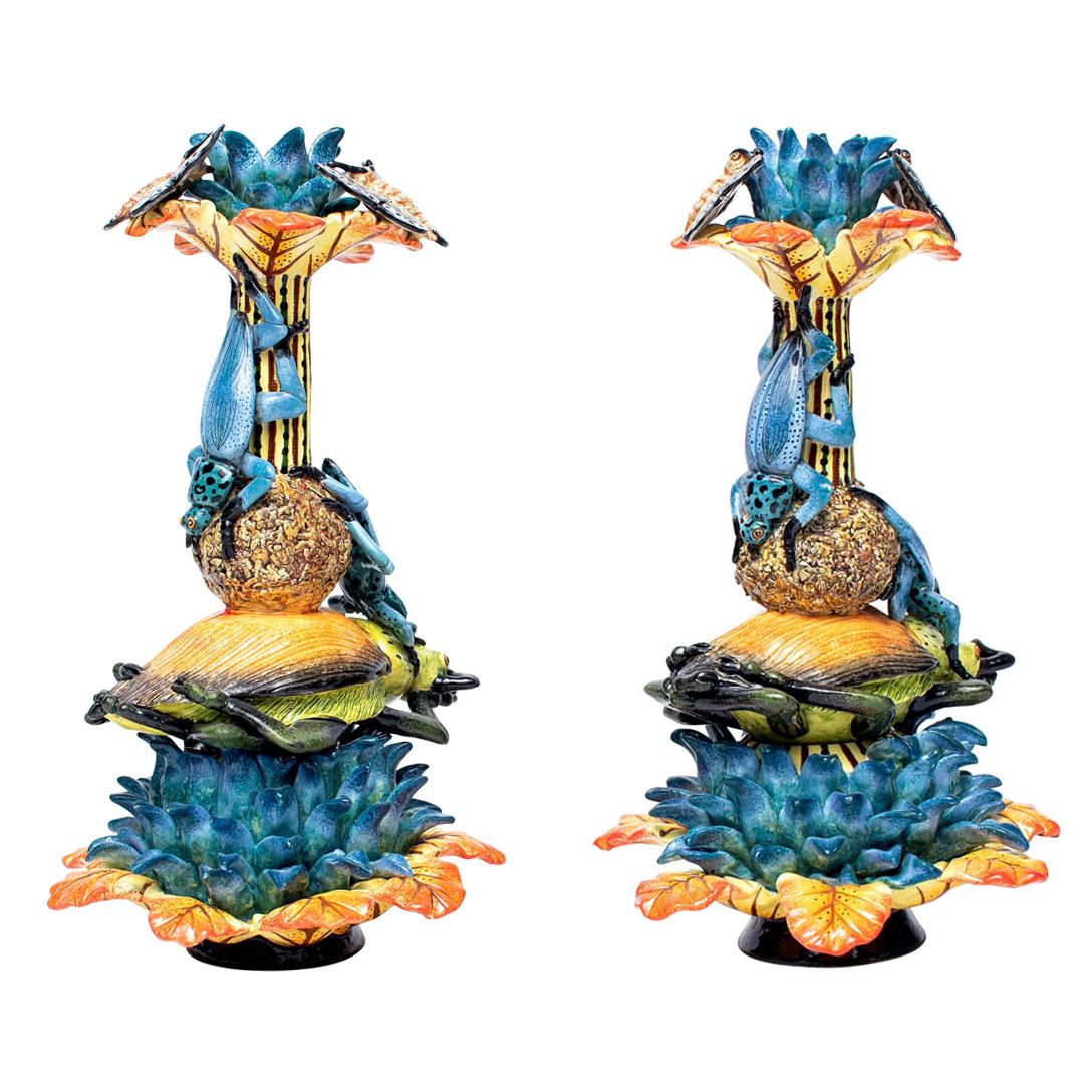 Portacandele scarabeo in ceramica  , realizzato a mano in Sudafrica In condizioni ottime in vendita a North Miami, FL