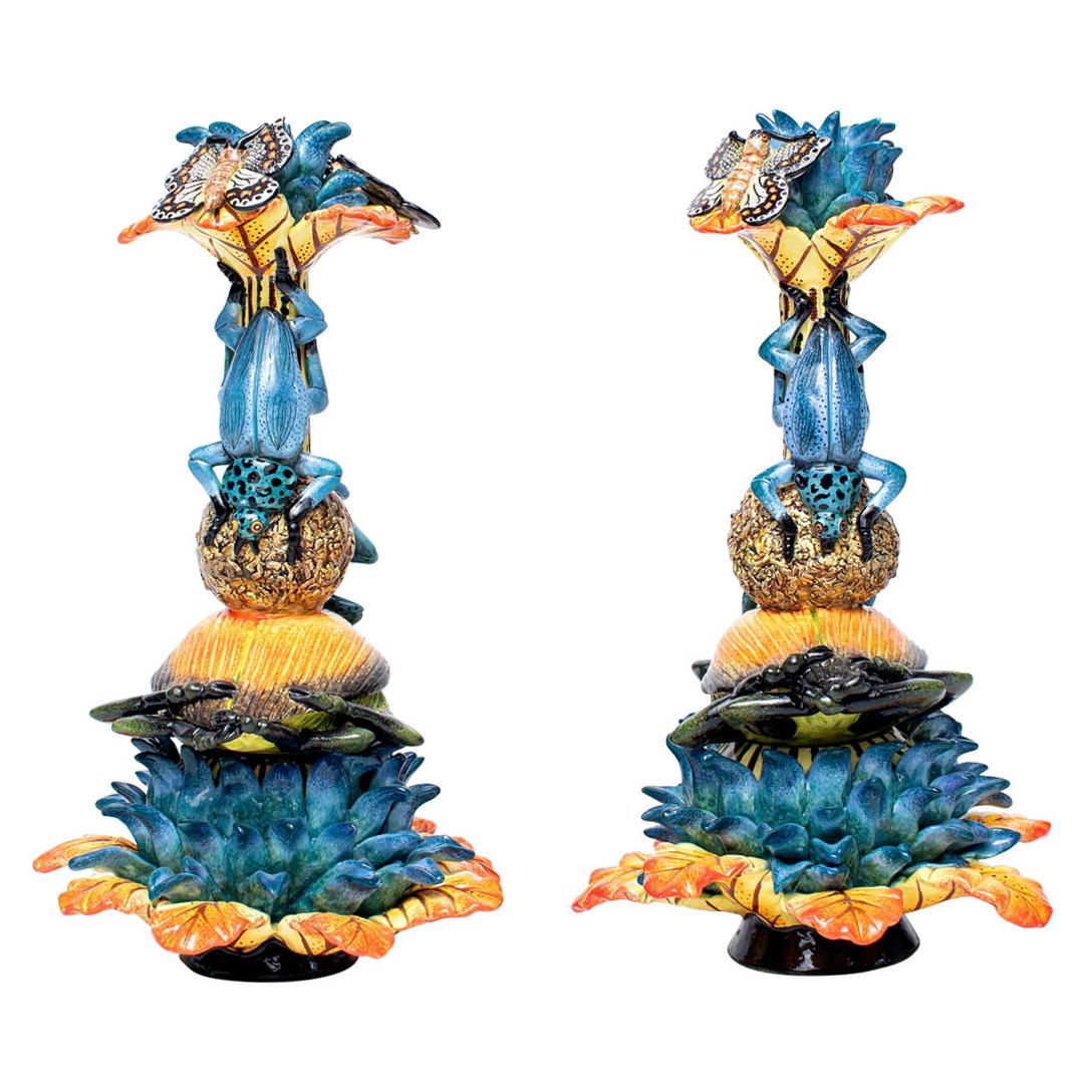 Ceramica Portacandele scarabeo in ceramica  , realizzato a mano in Sudafrica in vendita