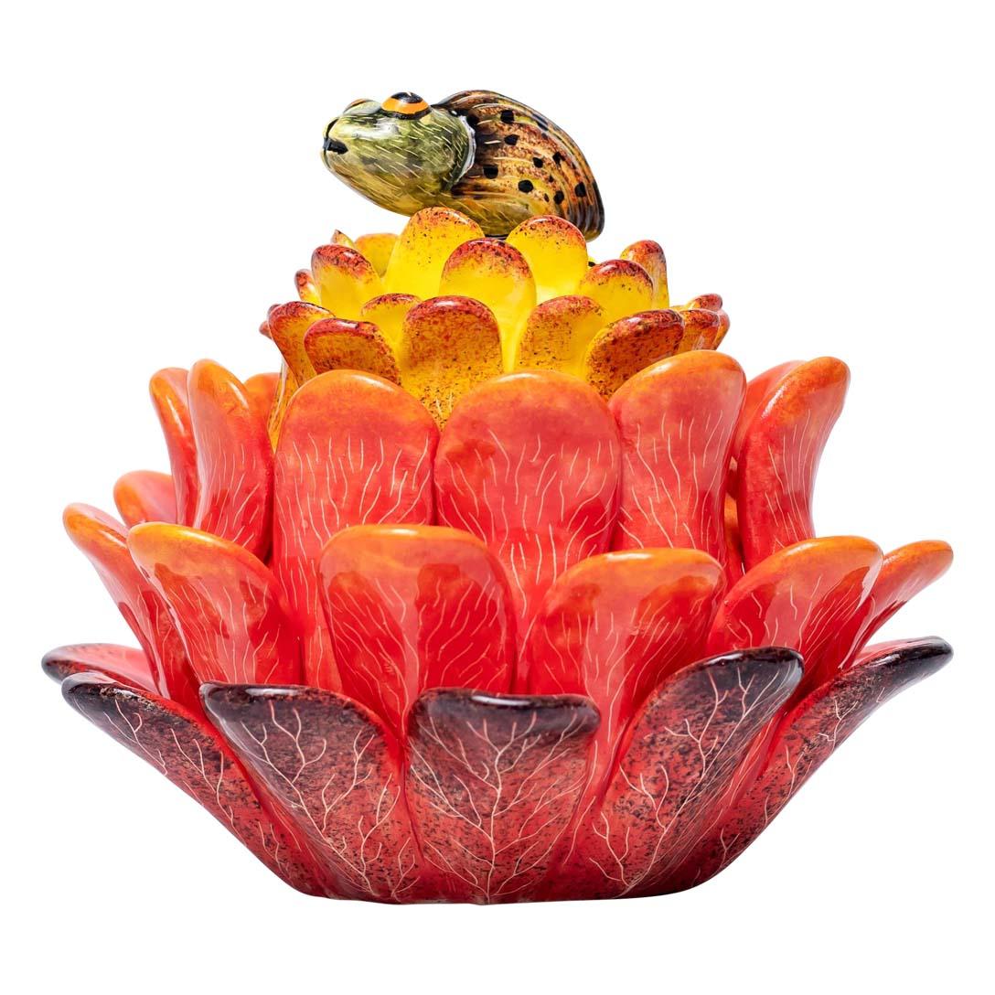 Hand-Painted Ceramic Beetle  Jewelry Box  , hand made in South Africa