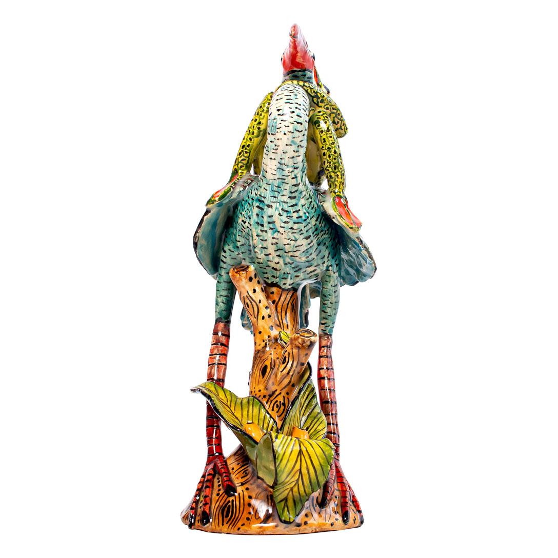 Ceramic Bird And Frog Rider, Hand  made in South Africa In New Condition For Sale In North Miami, FL