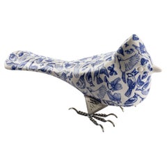 Ceramic Bird and White Metal by Estudio Guerrero