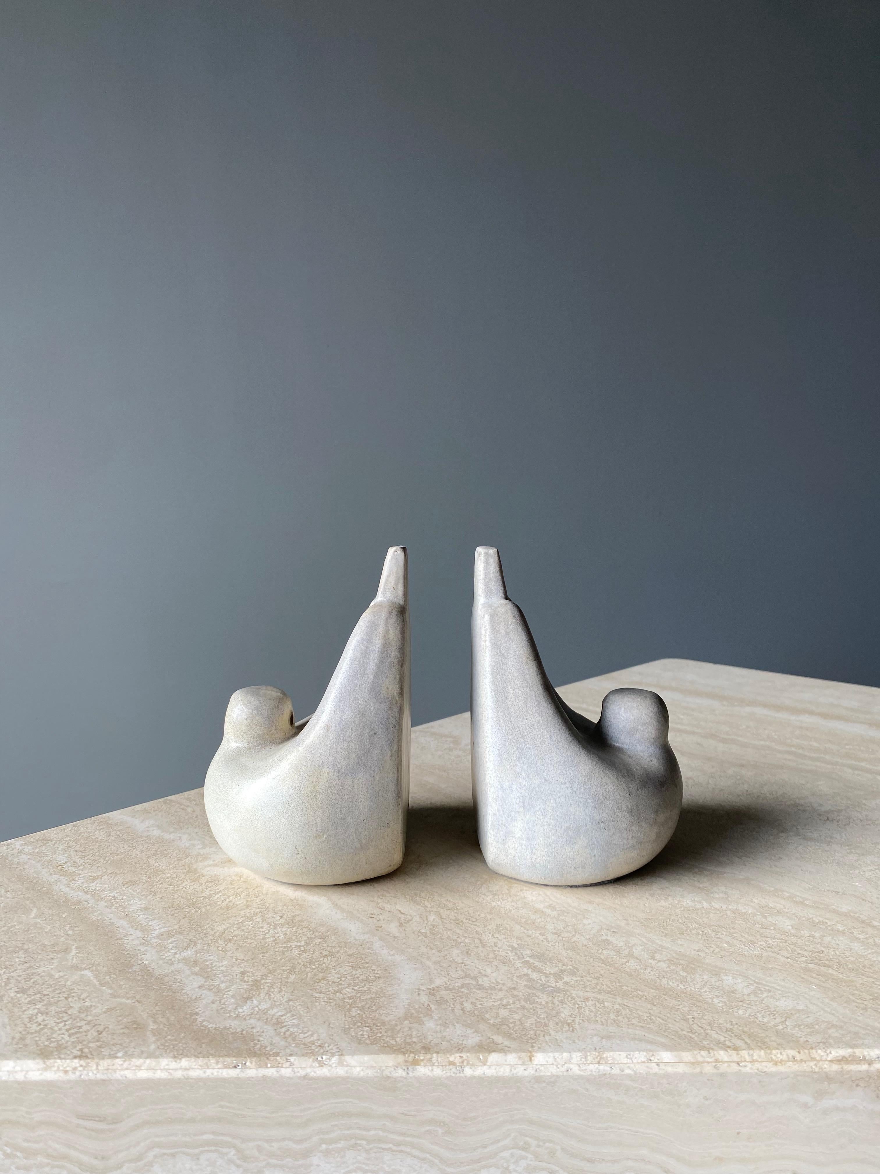 Ceramic Bird Bookends in the Style of Georges Jouve, 1950s  For Sale 8
