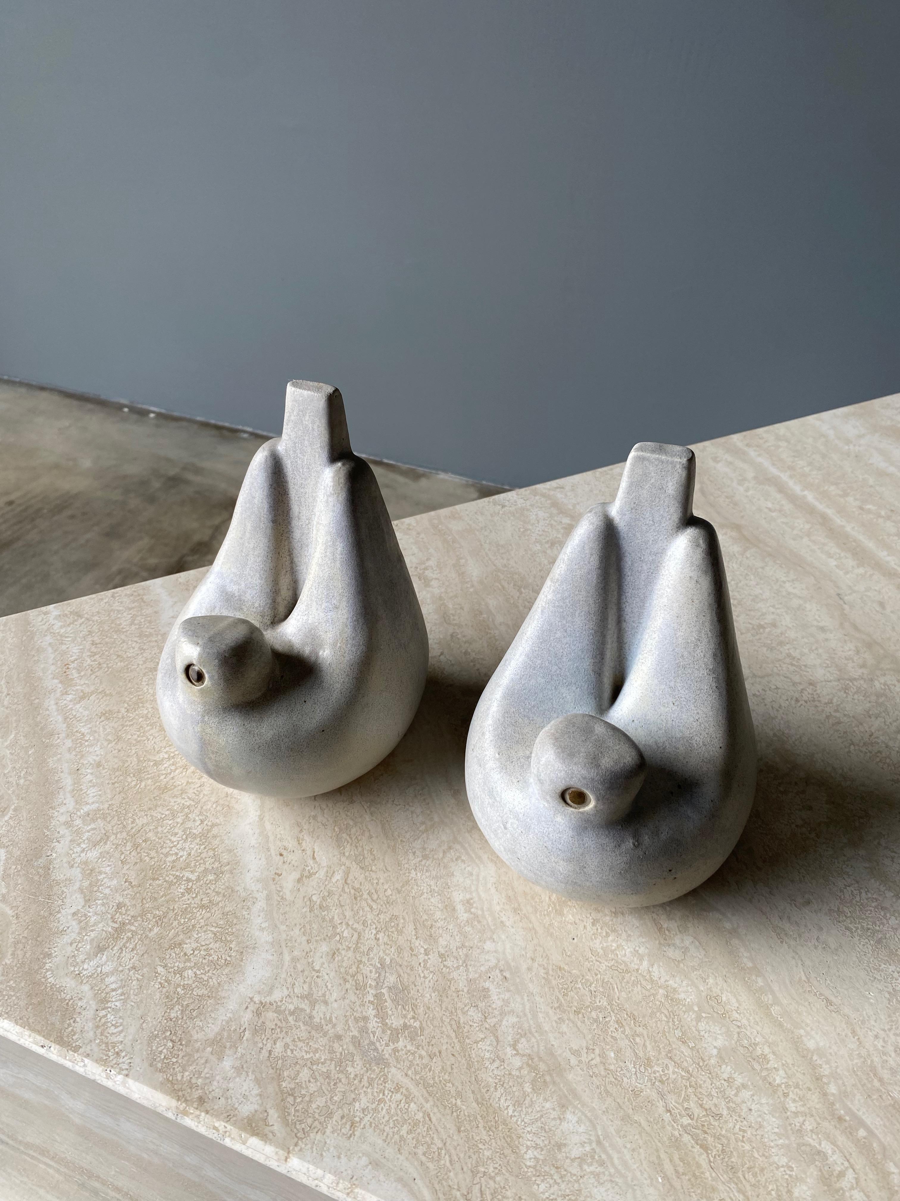 20th Century Ceramic Bird Bookends in the Style of Georges Jouve, 1950s  For Sale