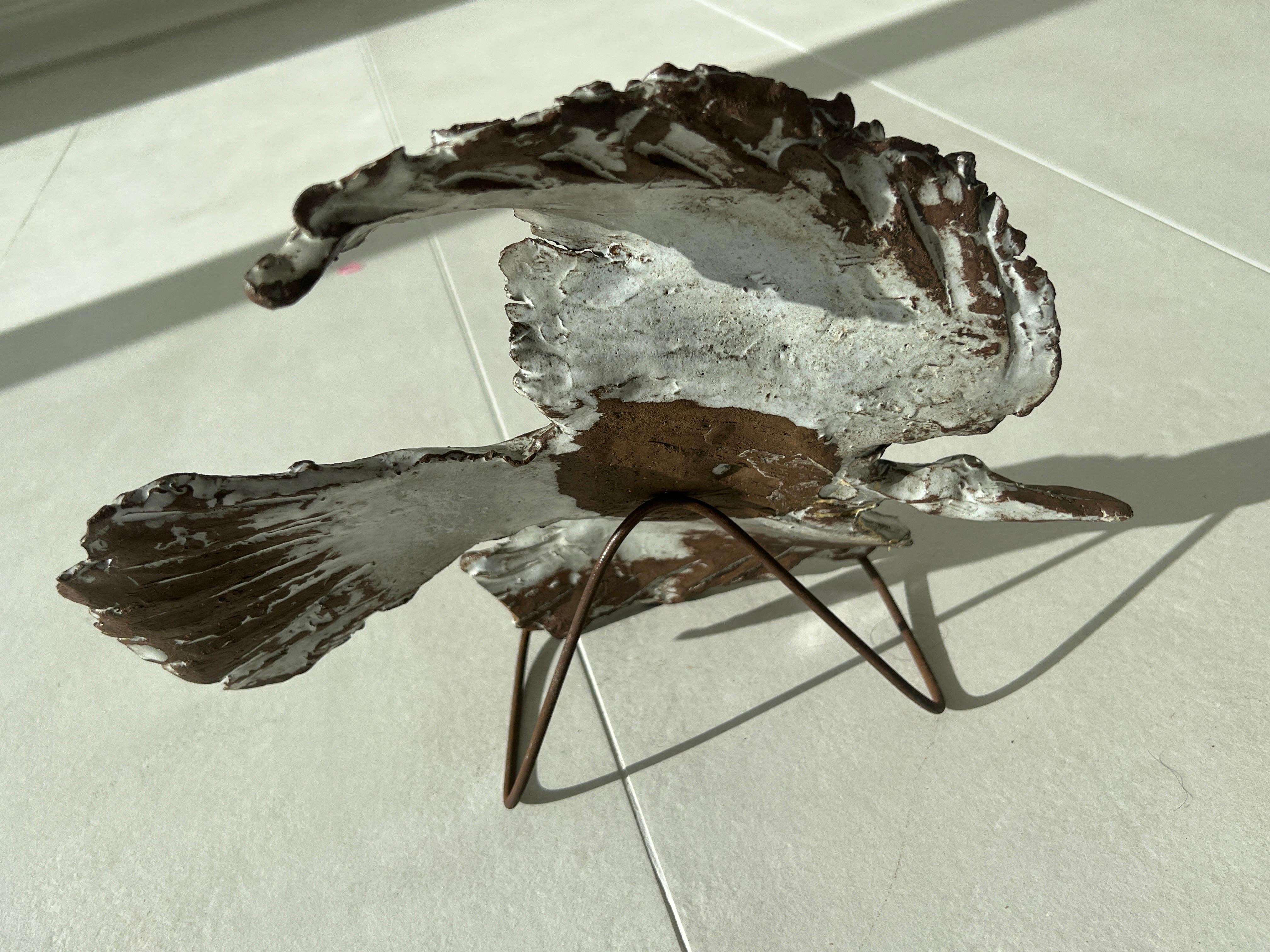 Hand-Crafted Ceramic bird by Piano Vallauris  For Sale