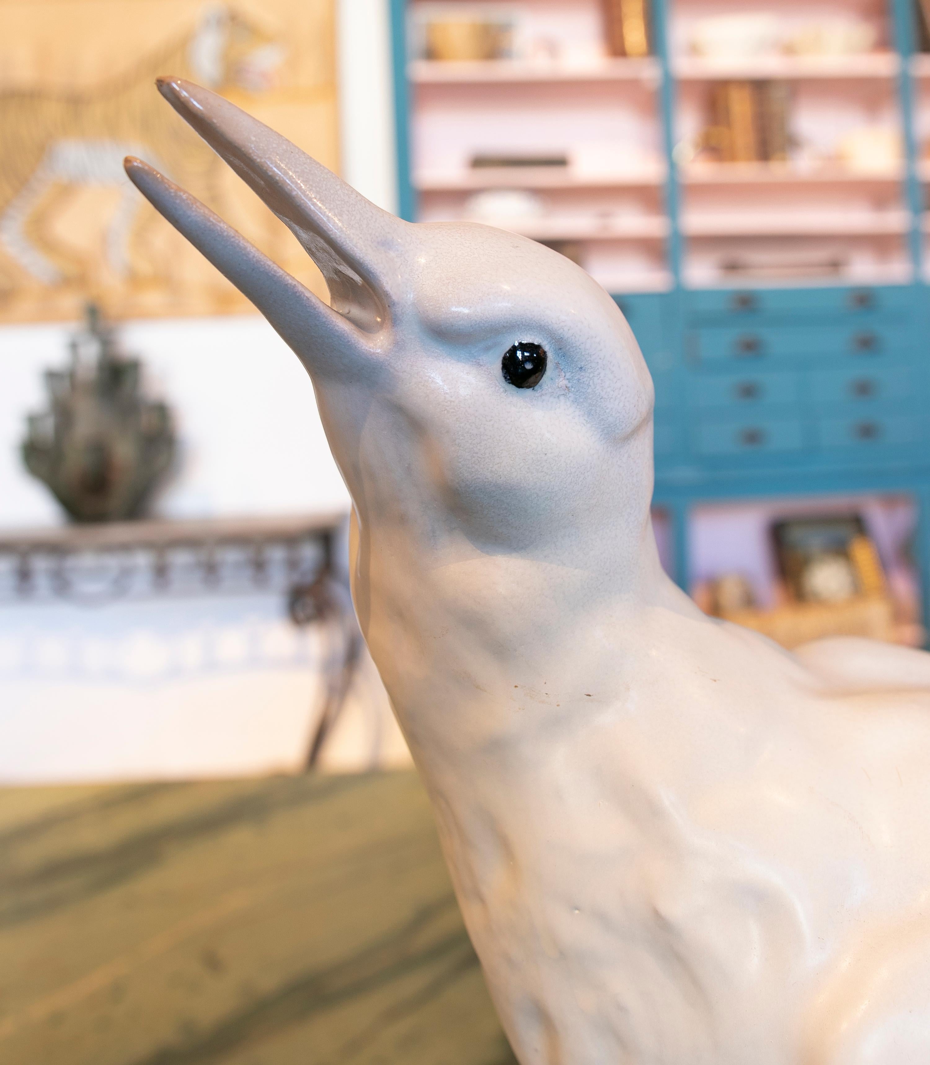 Ceramic Bird Figurine in White Valencian Colour 7