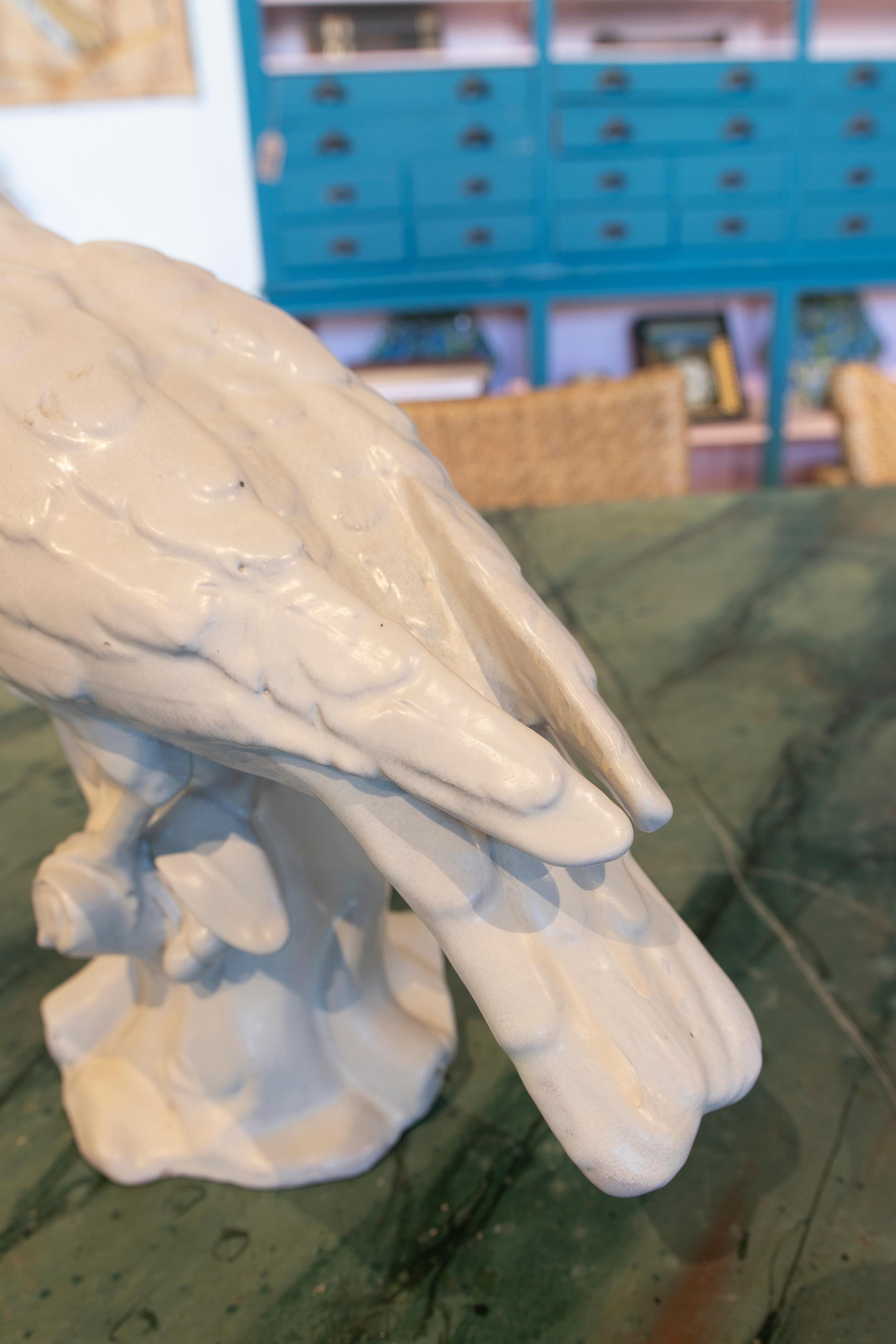 Ceramic Bird Figurine in White Valencian Colour 9